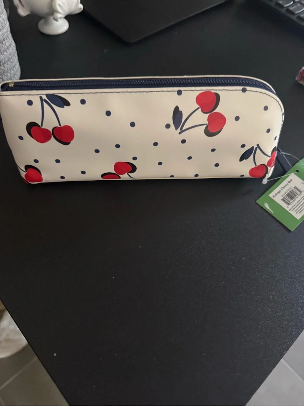 kate spade White Cherry Print Pencil Case